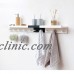 Wall-Mounted Bamboo Rack with Hooks and Upper Shelf for Home Storage   202358428662